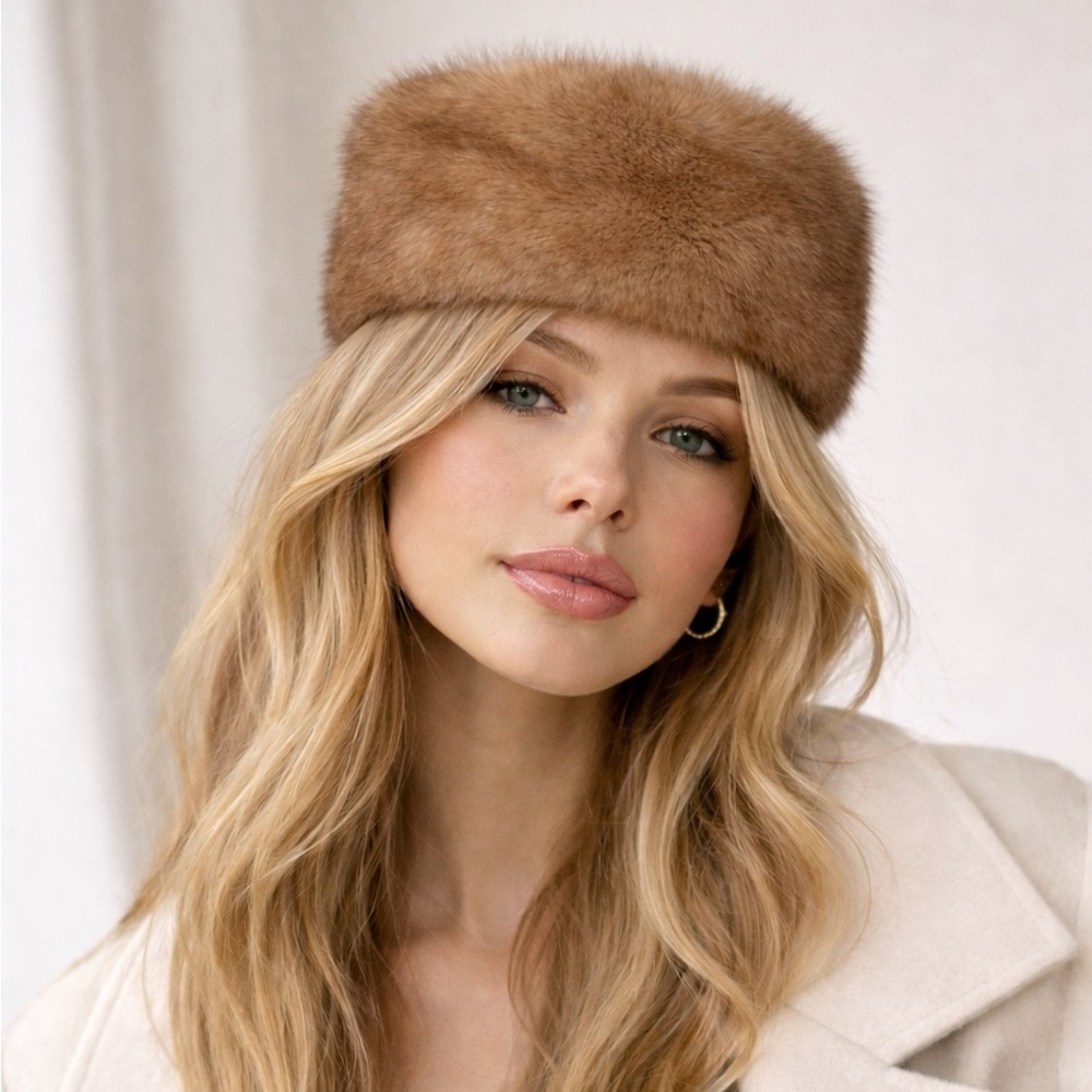$700 Genuine mink fur hat chic classic winter